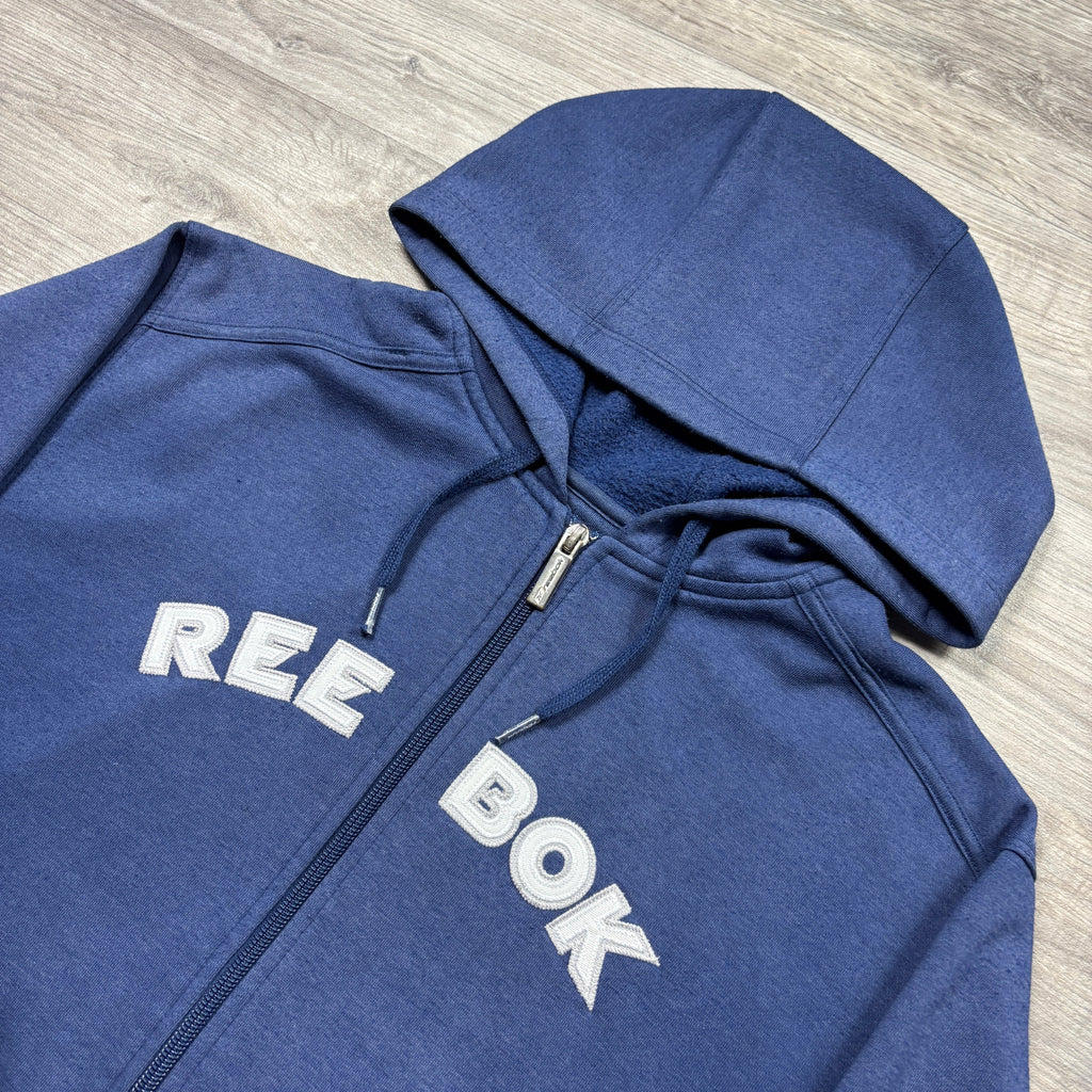 Vintage Reebok Navy Zip-Up Hoodie (XS)