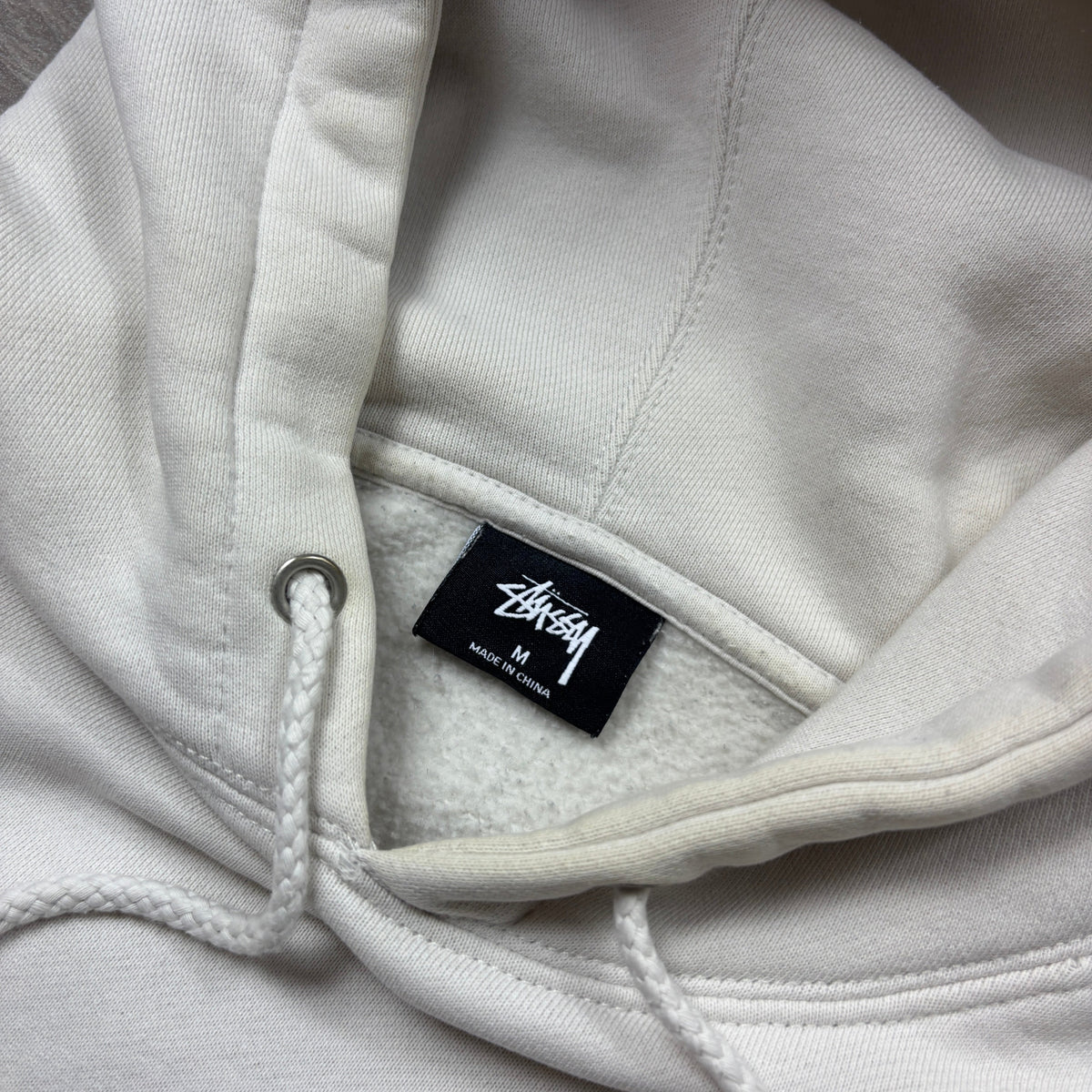 Stussy Cream Hoodie 'Flame 8 Ball' (M)
