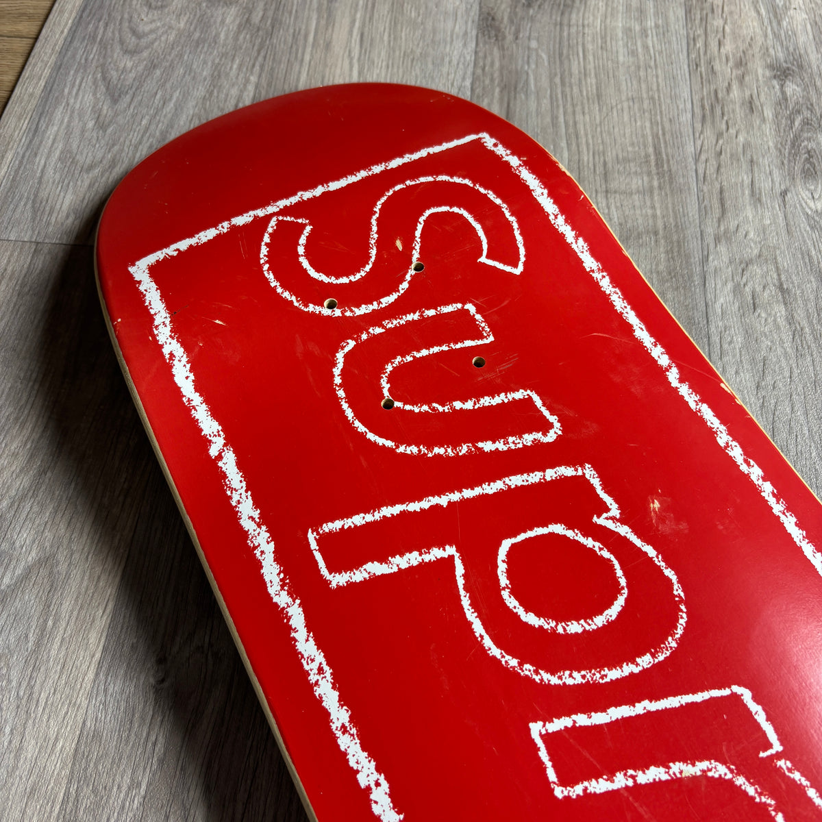 Supreme KAWS Chalk Logo Skateboard Deck (Red)