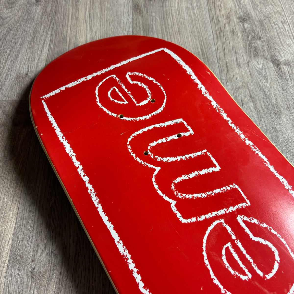 Supreme KAWS Chalk Logo Skateboard Deck (Red)