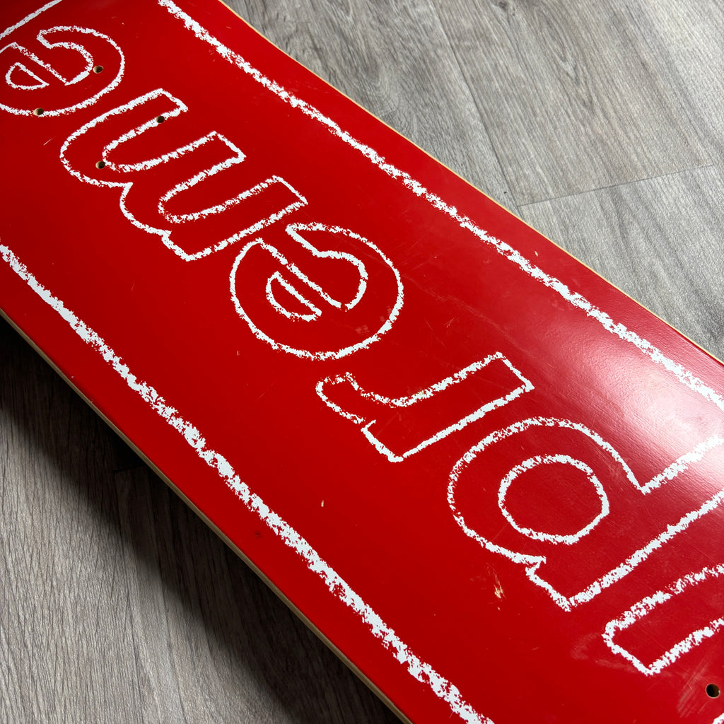 Supreme KAWS Chalk Logo Skateboard Deck (Red)