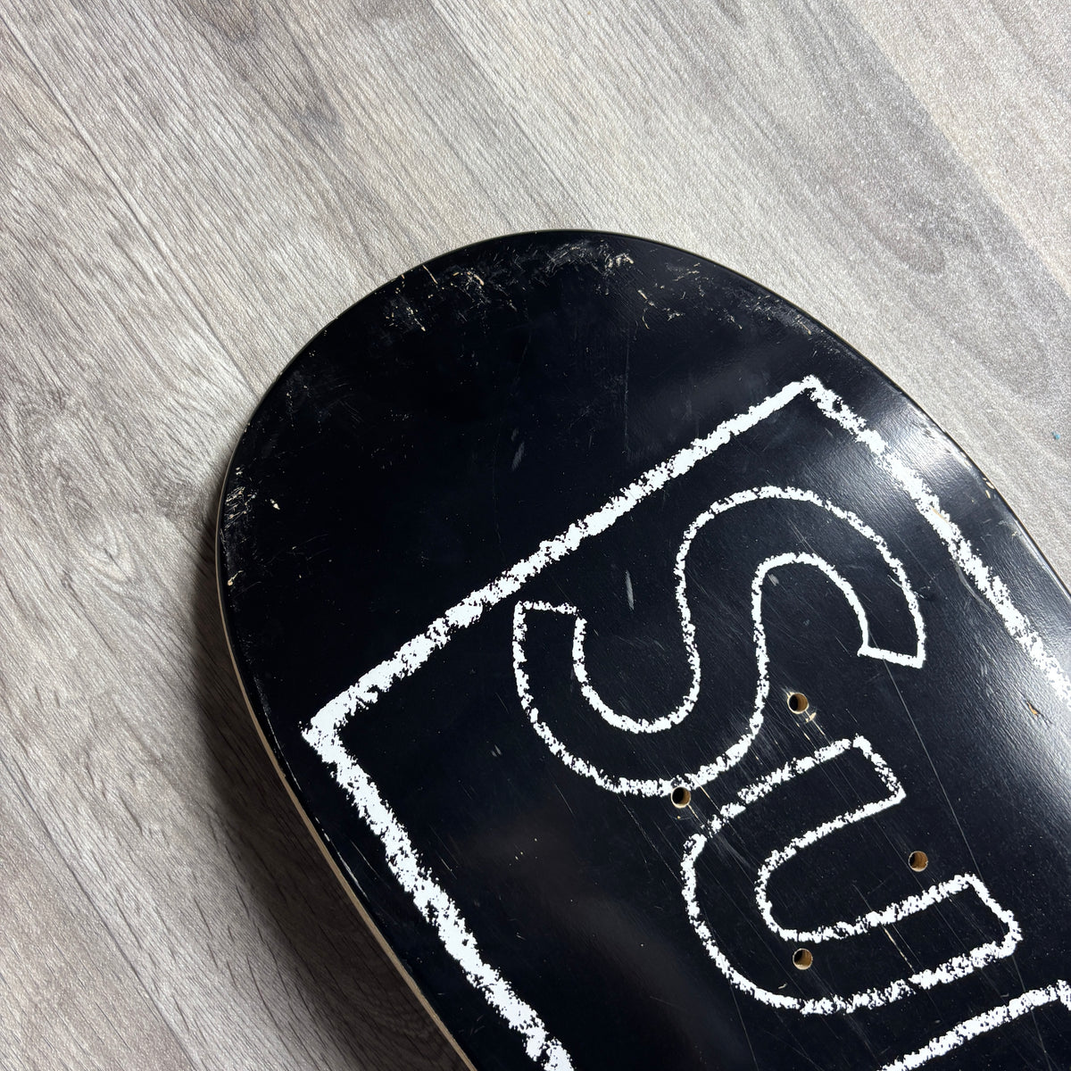 Supreme KAWS Chalk Logo Skateboard Deck (Black)