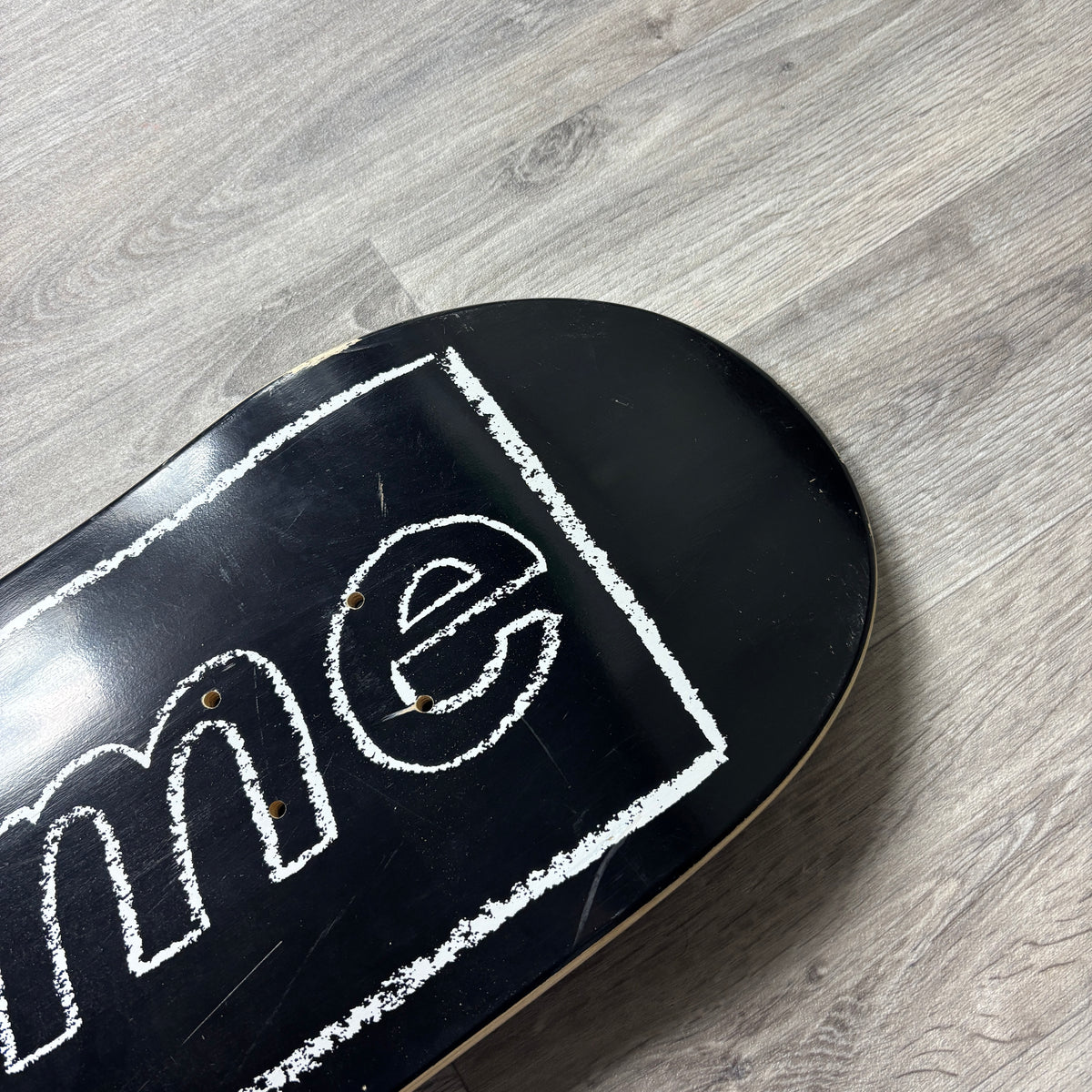 Supreme KAWS Chalk Logo Skateboard Deck (Black)