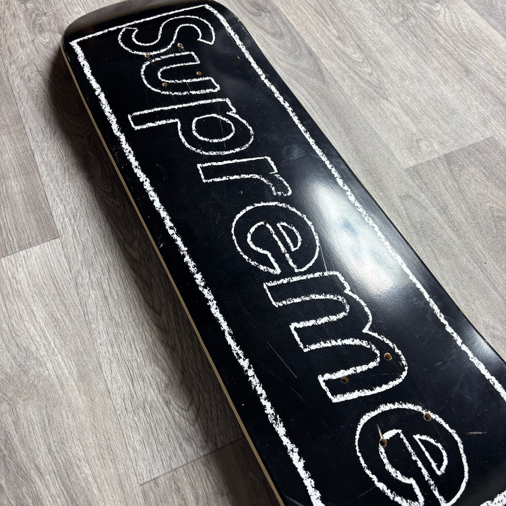 Supreme KAWS Chalk Logo Skateboard Deck (Black)