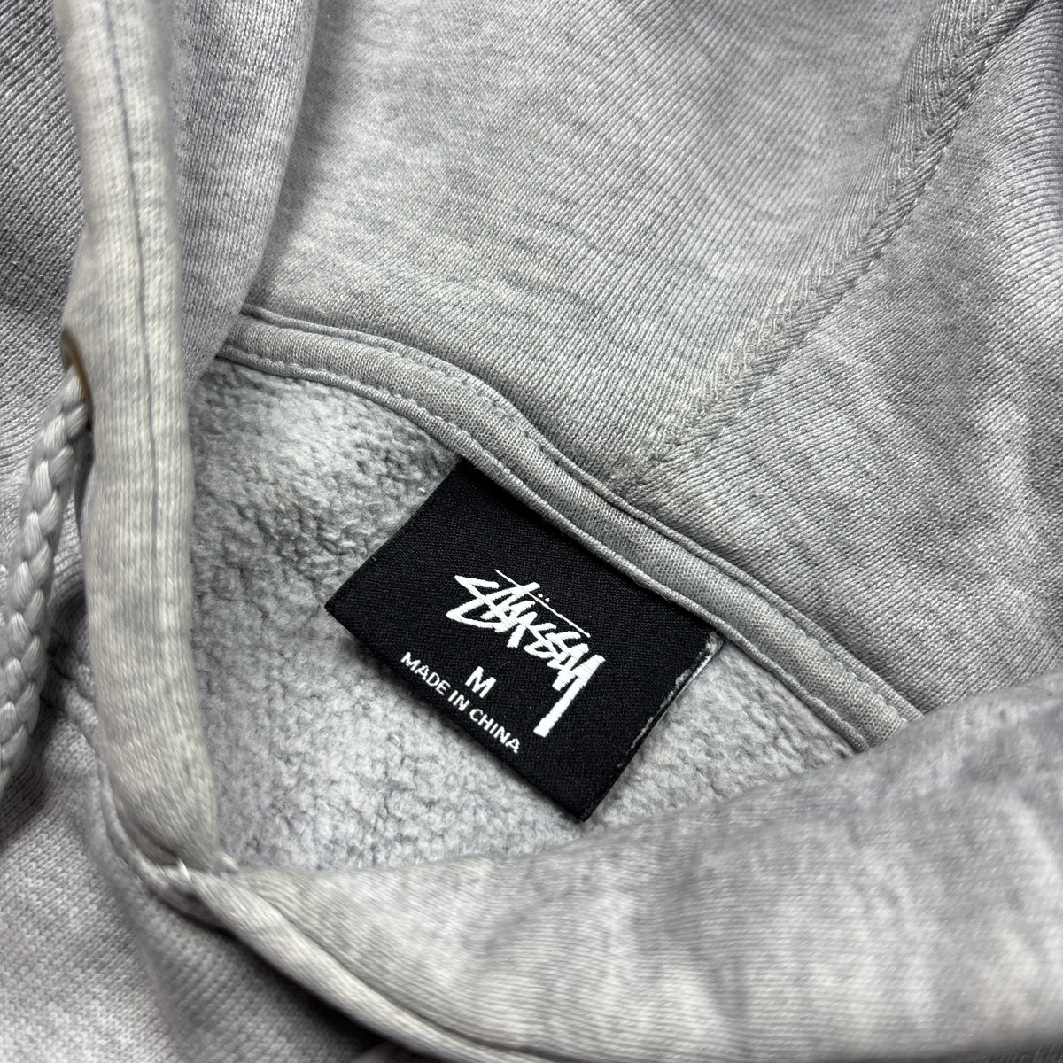 Stussy Grey Hoodie 'Man 8 Ball' (M)