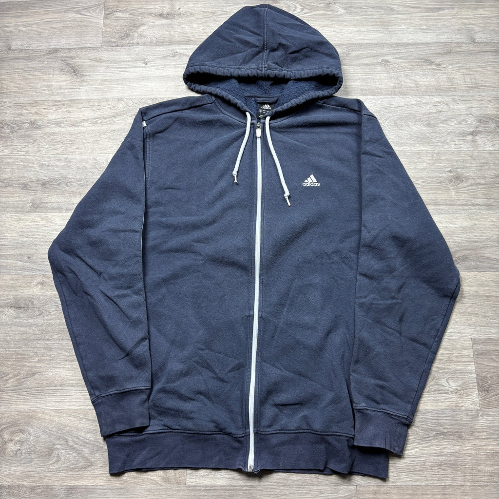 Vintage Adidas Navy Zip-Up Hoodie (L)