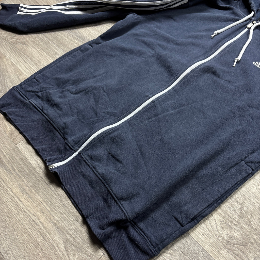 Vintage Adidas Navy Zip-Up Hoodie (L)