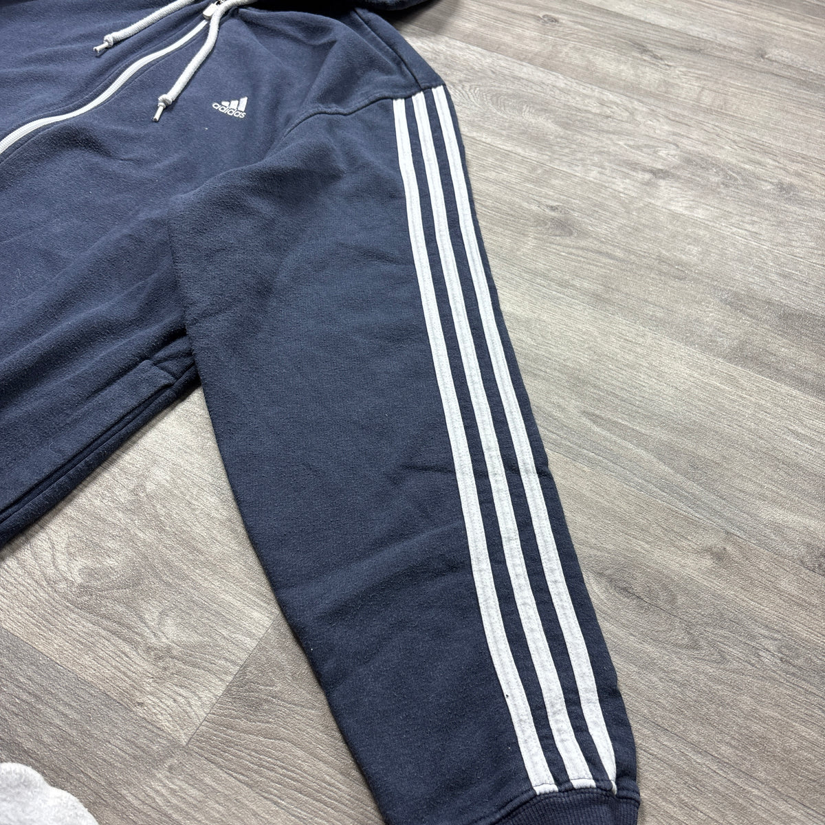 Vintage Adidas Navy Zip-Up Hoodie (L)