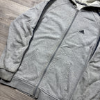 Vintage Adidas Grey Zip-Up Hoodie (S)