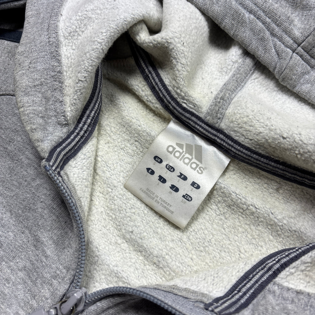 Vintage Adidas Grey Zip-Up Hoodie (S)