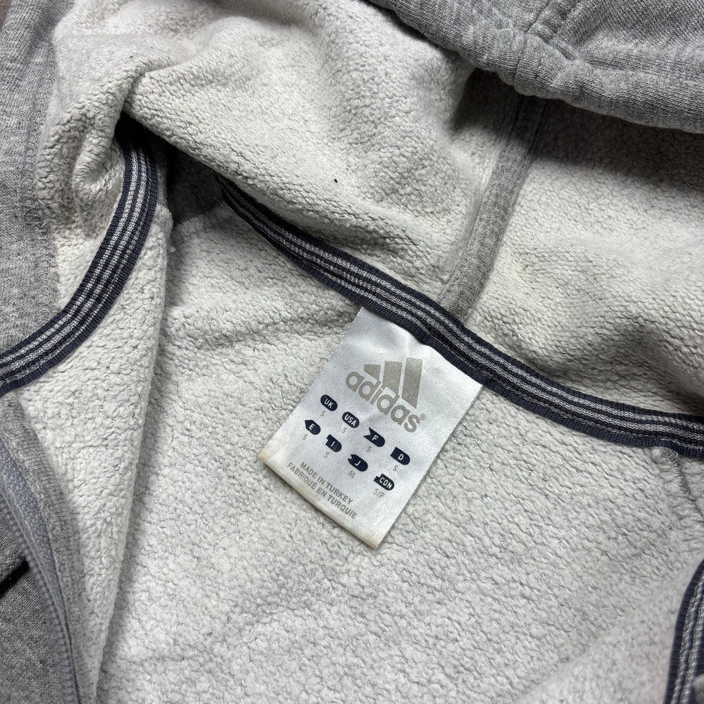 Vintage Adidas Grey Zip-Up Hoodie (S)