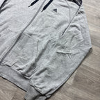Vintage Adidas Essential Grey Zip-Up Hoodie (M)