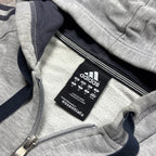Vintage Adidas Essential Grey Zip-Up Hoodie (M)
