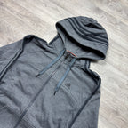 Vintage Adidas Essential Grey Zip-Up Hoodie (M)