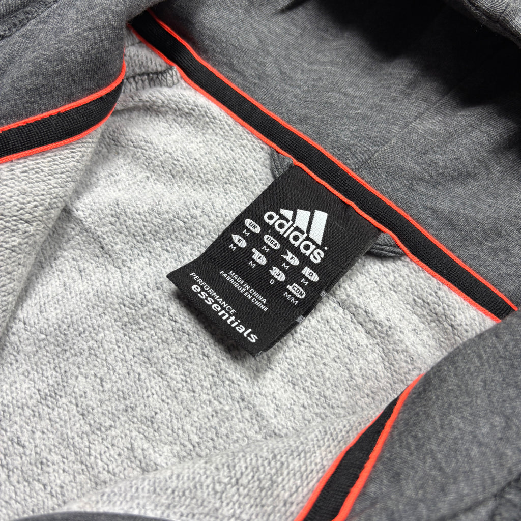 Vintage Adidas Essential Grey Zip-Up Hoodie (M)