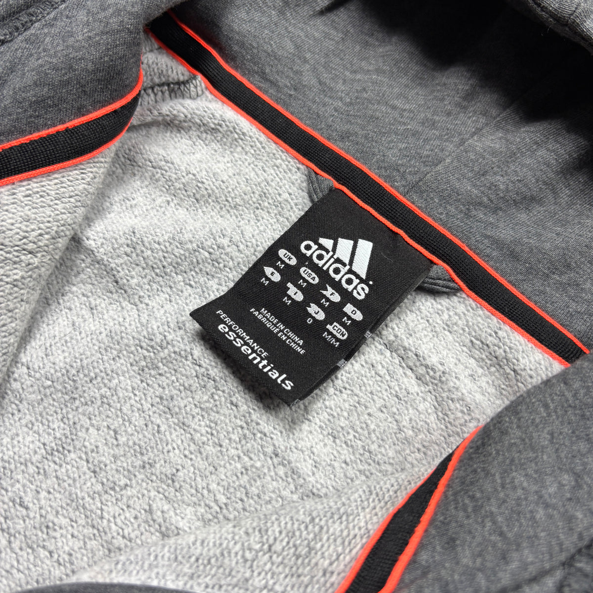 Vintage Adidas Essential Grey Zip-Up Hoodie (M)