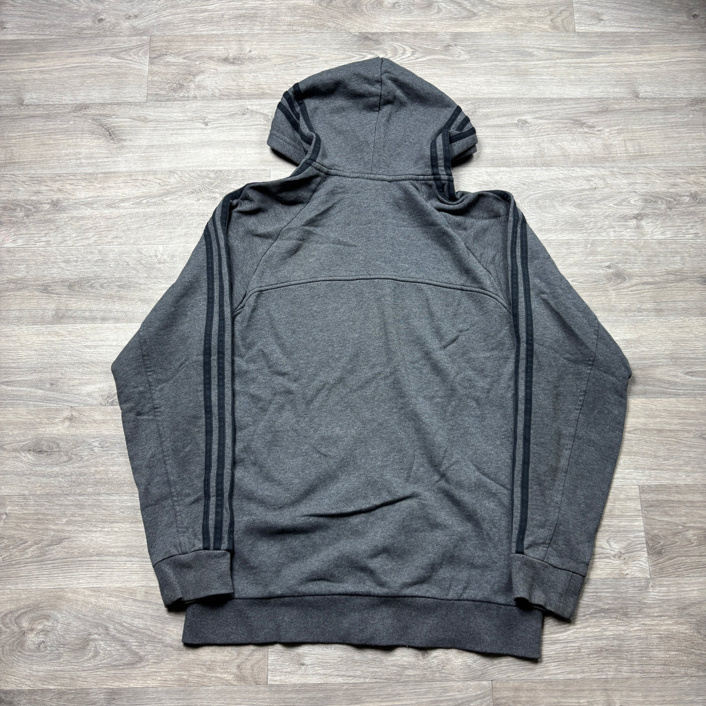 Vintage Adidas Essential Grey Zip-Up Hoodie (M)