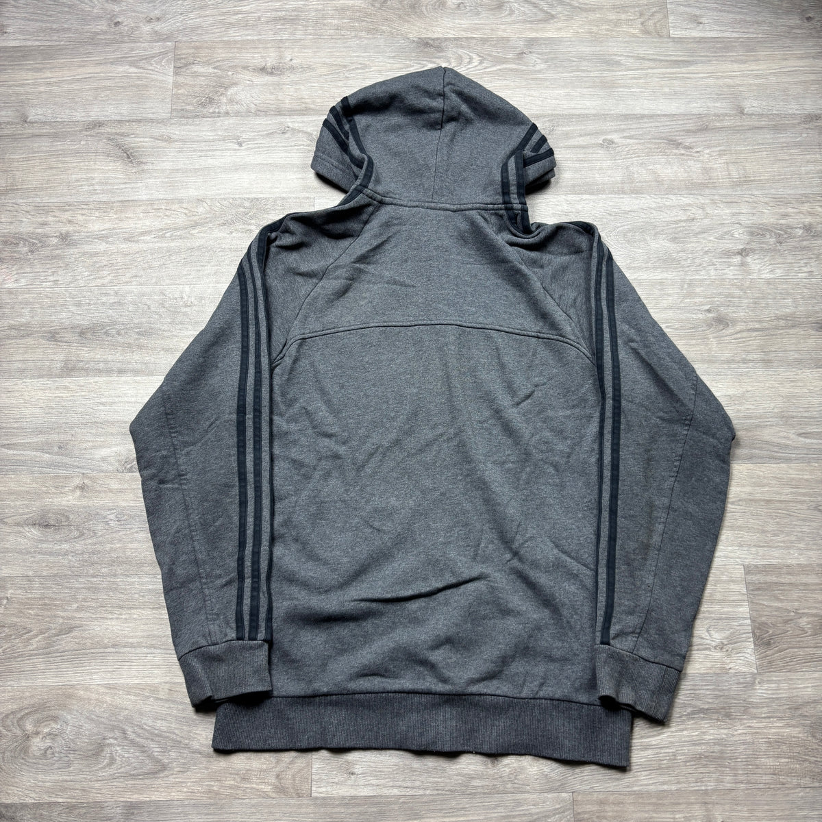 Vintage Adidas Essential Grey Zip-Up Hoodie (M)