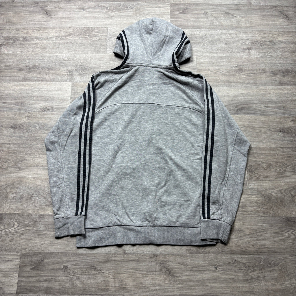 Vintage Adidas Essential Grey Zip-Up Hoodie (M)