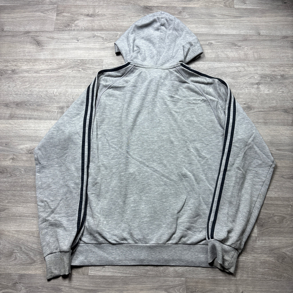 Vintage Adidas Essential Grey Zip-Up Hoodie (L)