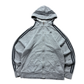 Vintage Adidas Essential Grey Zip-Up Hoodie (M)