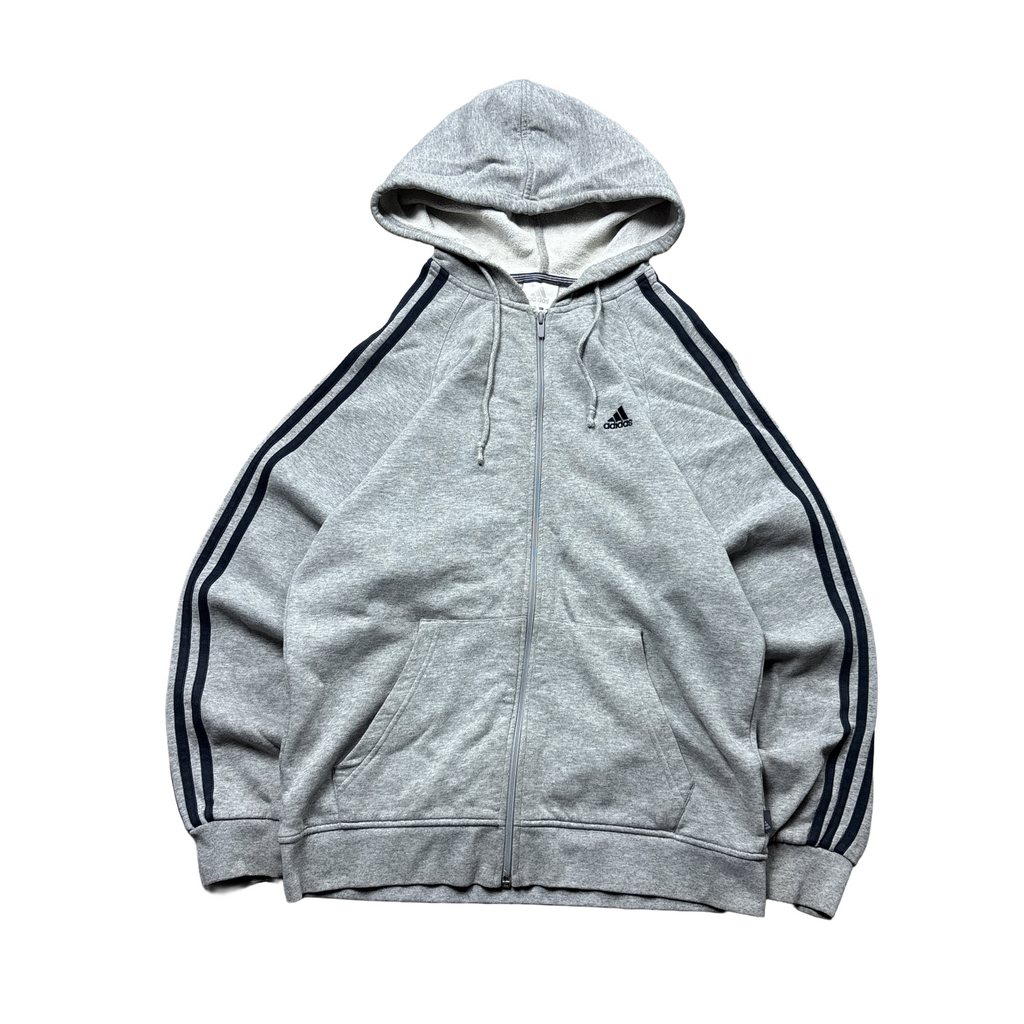 Vintage Adidas Grey Zip-Up Hoodie (S)