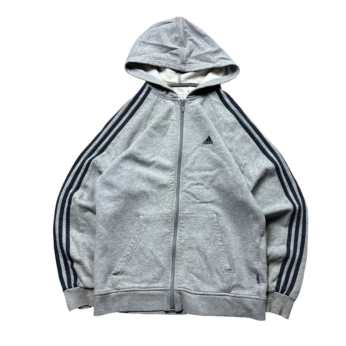 Vintage Adidas Grey Zip-Up Hoodie (S)