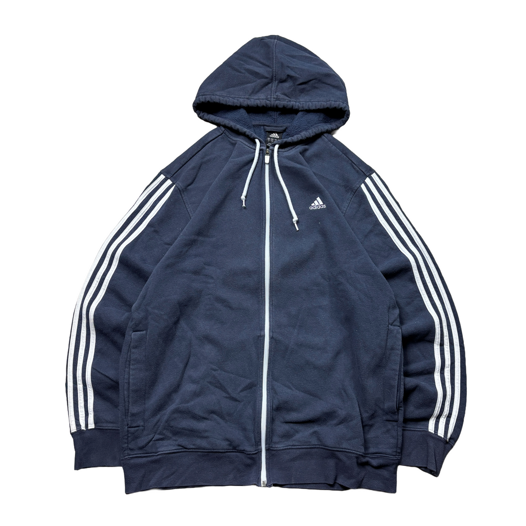 Vintage Adidas Navy Zip-Up Hoodie (L)