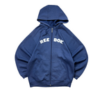 Vintage Reebok Navy Zip-Up Hoodie (XS)