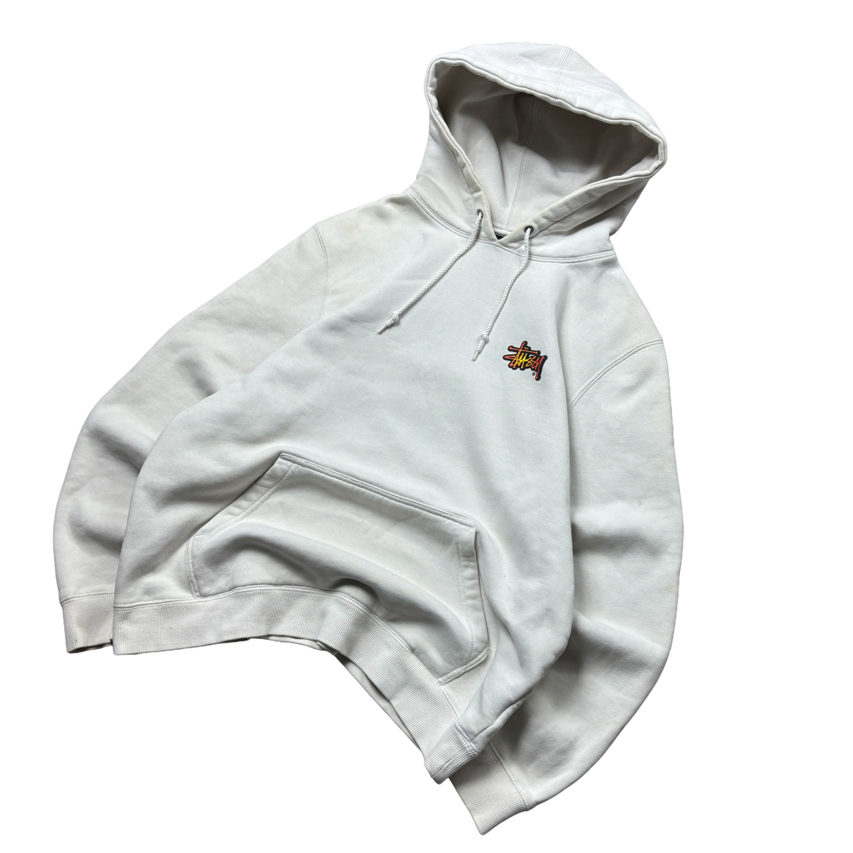 Stussy Cream Hoodie 'Flame 8 Ball' (M)