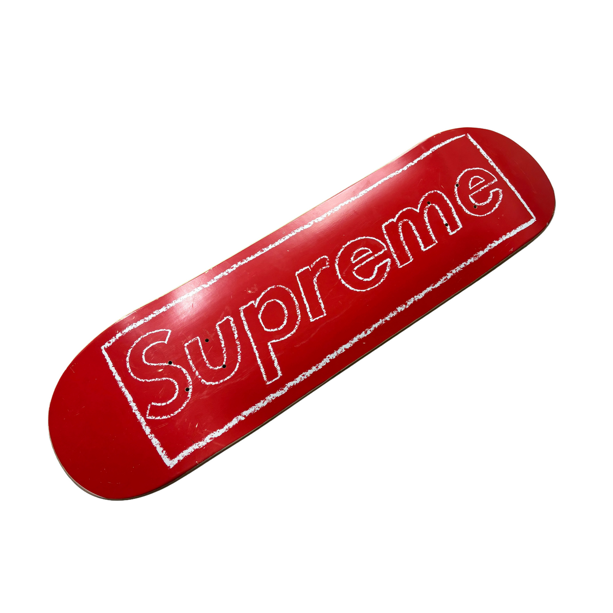 Supreme KAWS Chalk Logo Skateboard Deck (Red)